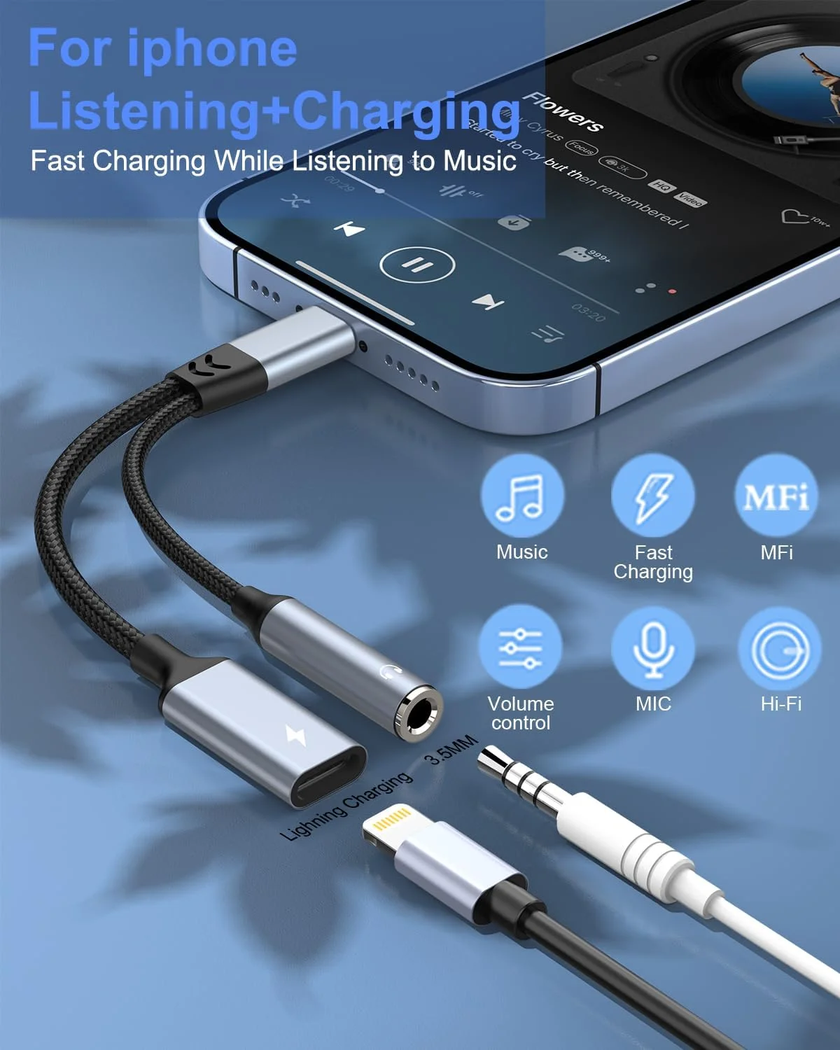 تبدیل کننده دوگانه لایتنینگ هدفون و شارژر برای آیفون، لایتنینگ به جک 3.5 میلی متری هدفون، دانگل تبدیل کننده کابل شارژ اسپلیتر صدا کمکی برای آیفون 14 13 12 11، آیپد تبدیل کننده دوگانه لایتنینگ هدفون و شارژر برای آیفون، لایتنینگ به جک 3.5 میلی متری هدفون، دانگل تبدیل کننده کابل شارژ اسپلیتر صدا کمکی برای آیفون 14 13 12 11، آیپد