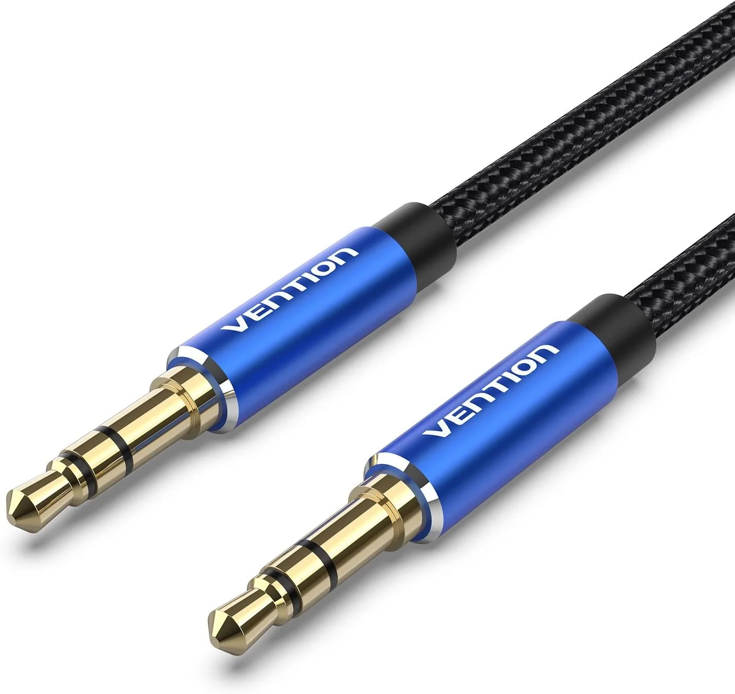 کابل صوتی 3.5 میلی‌متری VENTION با روکش طلا، کابل AUX برای هدفون، تلفن، استریو ماشین، آیفون، آیپد، HTC، LG (1 متر، 3.5 میلی‌متر به 3.5 میلی‌متر، آبی)