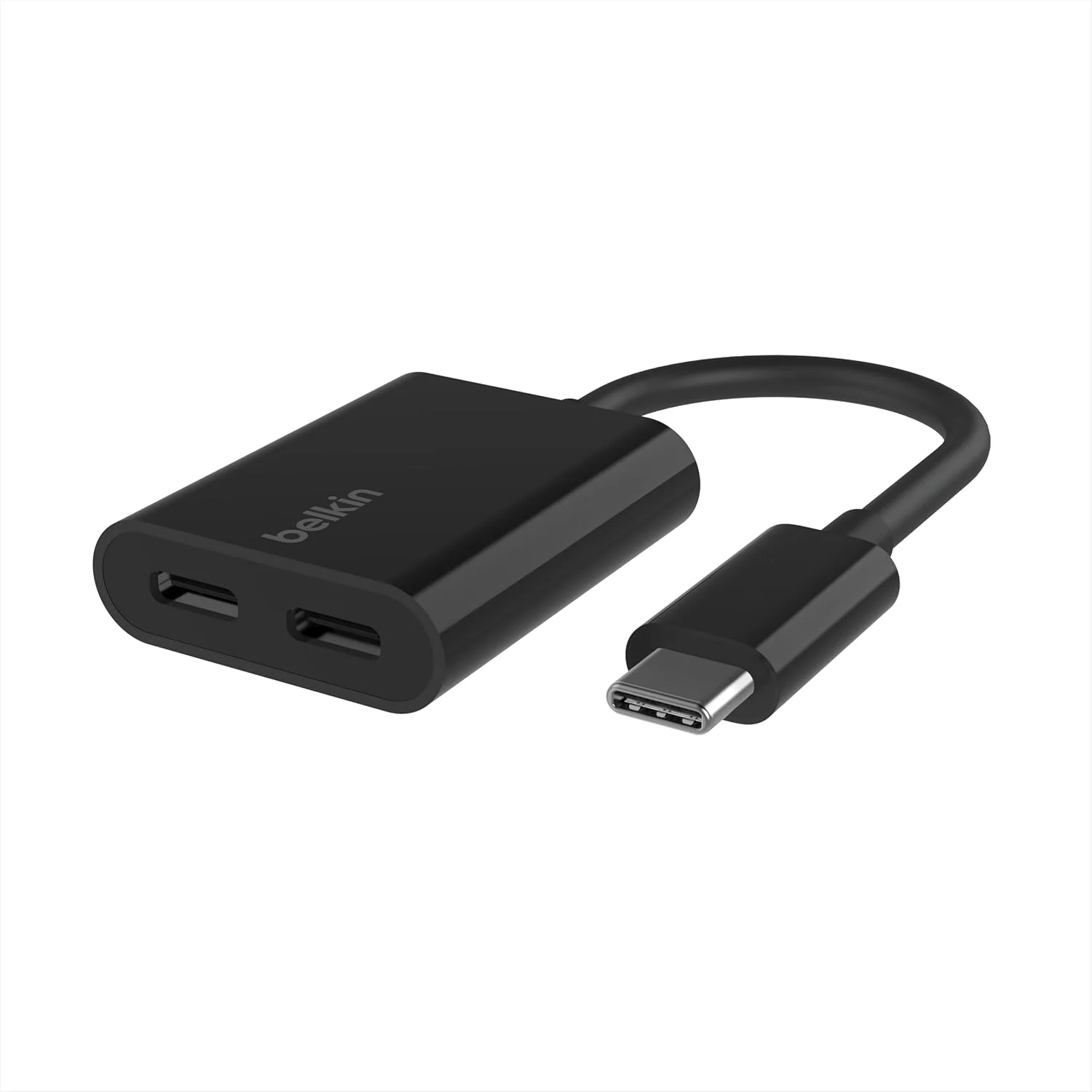 آداپتور صوتی و شارژ USB-C بلکین RockStar™، آداپتور هدفون با شارژ سریع USB-C 60W Power Delivery برای آیفون 15، آیپد پرو، گلکسی، نوت، گوگل پیکسل، ال‌جی، سونی، وان پلاس و غیره - مشکی