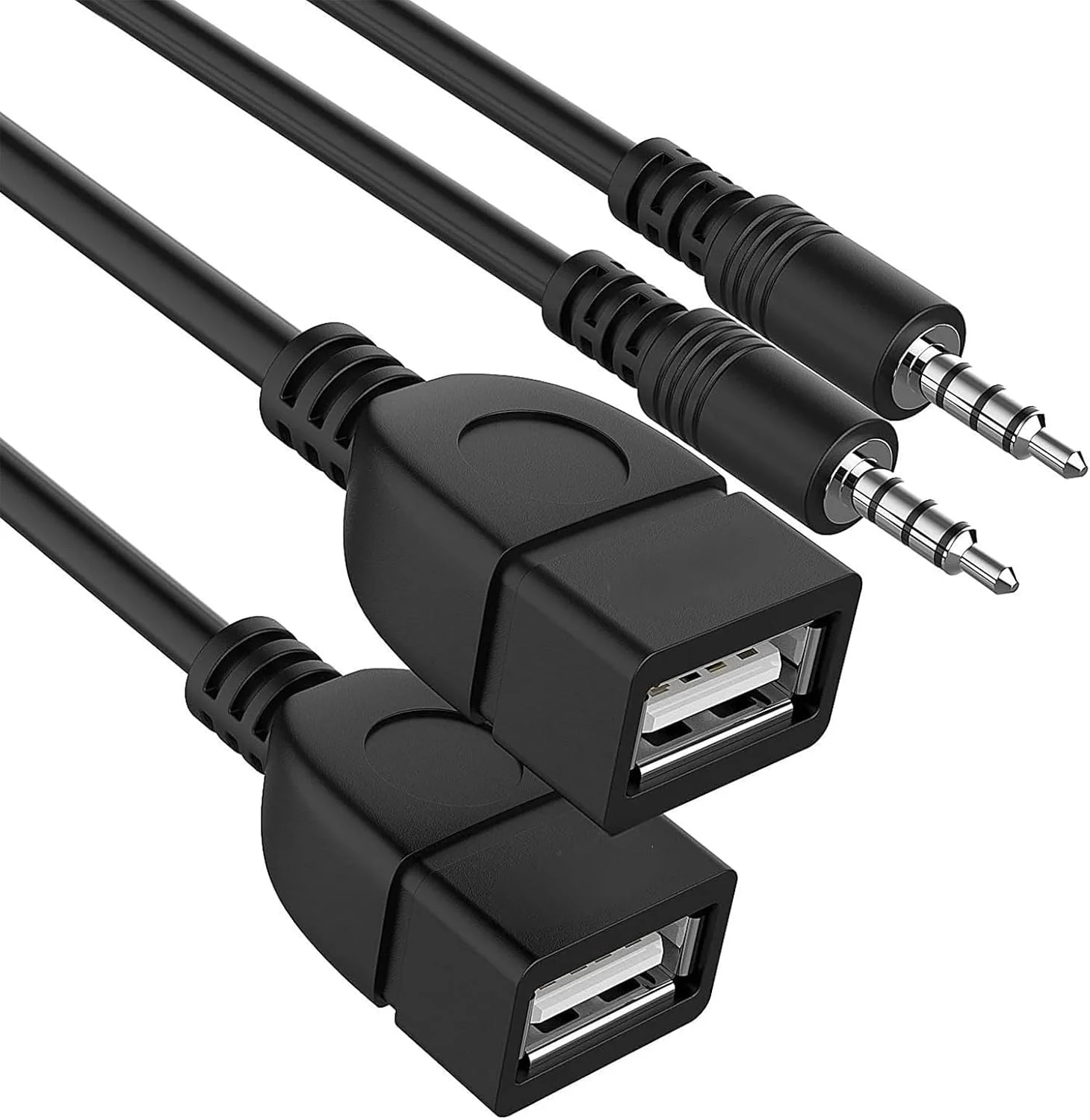 آداپتور صوتی USB به AUX فروشگاه THE WHITE SHOP، آداپتور 3.5 میلی متری نر به USB ماده برای پخش موسیقی با فلش مموری در خودروی شما، فقط زمانی کار می کند که پورت AUX 3.5 میلی متری خودروی شما دارای عملکرد رمزگشایی صدا باشد