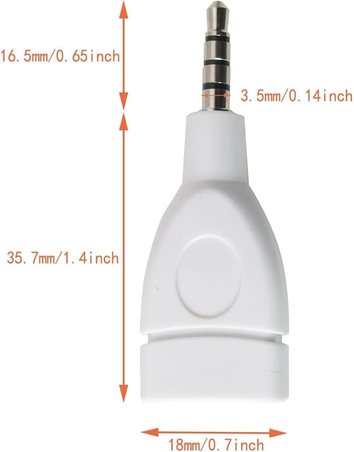 تبدیل کننده 2 عددی THE WHITE SHOP پلاگ AUX نر 3.5 میلی متری به آداپتور تبدیل کننده USB 2.0 ماده برای لوازم جانبی اتصال خودرو