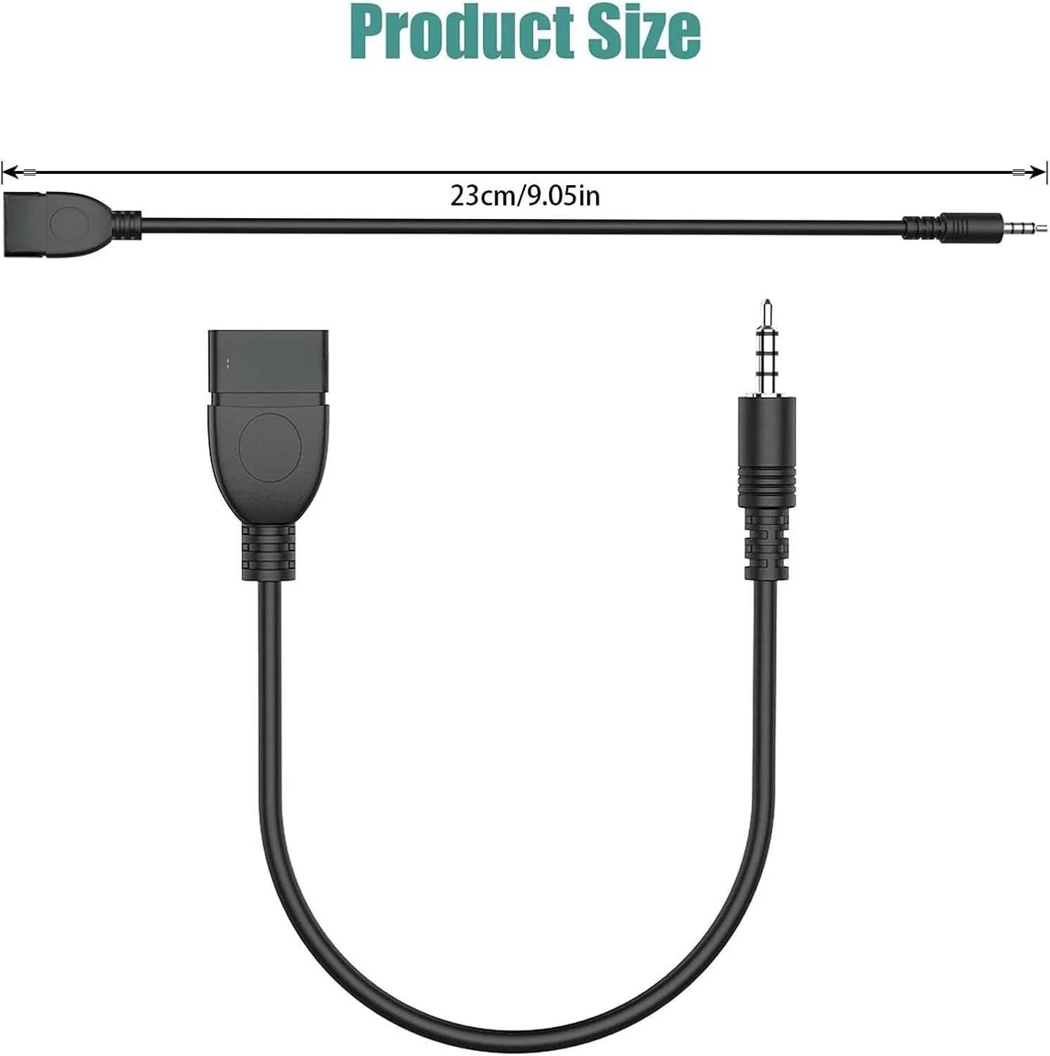 آداپتور صوتی USB به AUX فروشگاه THE WHITE SHOP، آداپتور 3.5 میلی متری نر به USB ماده برای پخش موسیقی با فلش مموری در خودروی شما، فقط زمانی کار می کند که پورت AUX 3.5 میلی متری خودروی شما دارای عملکرد رمزگشایی صدا باشد