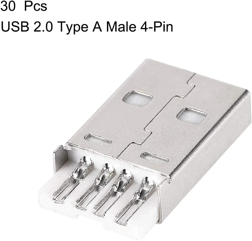 uxcell بسته 30 عددی کانکتور مادگی USB 2.0 نوع A، آداپتور تعمیر 4 پین DIP 180 درجه