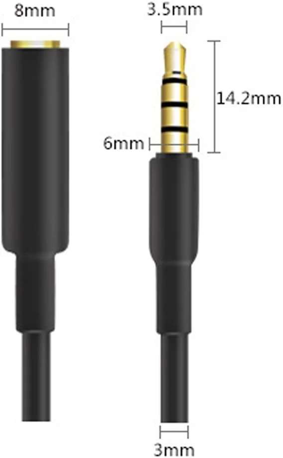 افزایش دهنده جک صوتی هدست VANTIYAUS (2 عدد) آداپتور افزایش دهنده جک صوتی هدفون با روکش طلای 3.5 میلی متری، کابل هدفون ضد آب