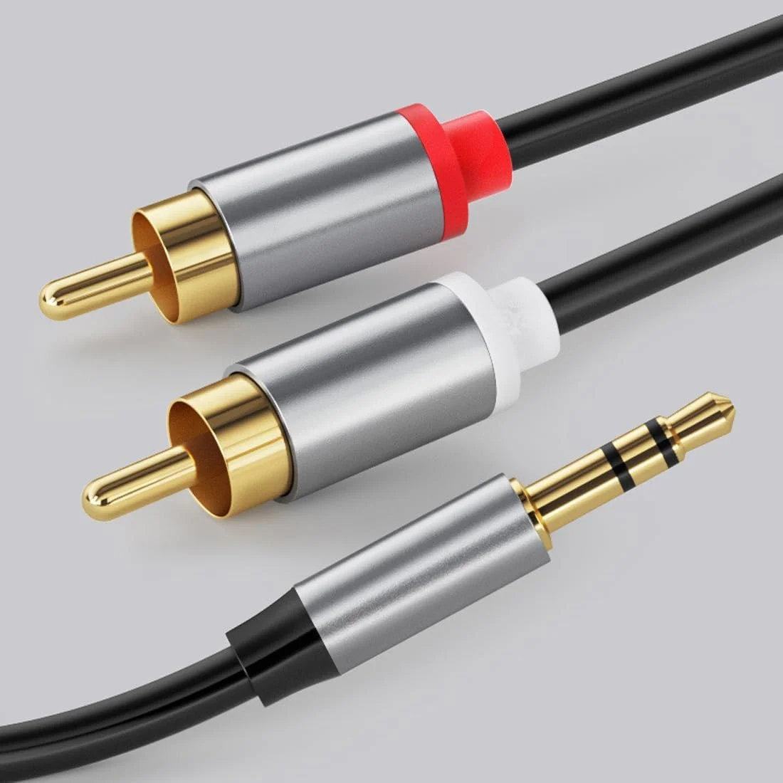 کابل آداپتور صوتی 3.5 میلی متری SYOSI به طول 2 متر - تقسیم کننده چند منظوره جک هدفون برای تلفن، بلندگو، تبلت، MP3، HDTV