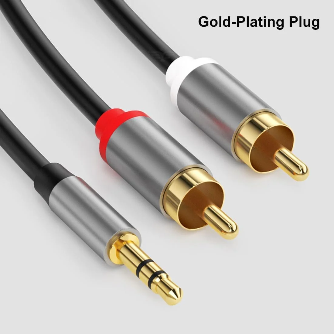 کابل آداپتور صوتی 3.5 میلی متری SYOSI به طول 2 متر - تقسیم کننده چند منظوره جک هدفون برای تلفن، بلندگو، تبلت، MP3، HDTV