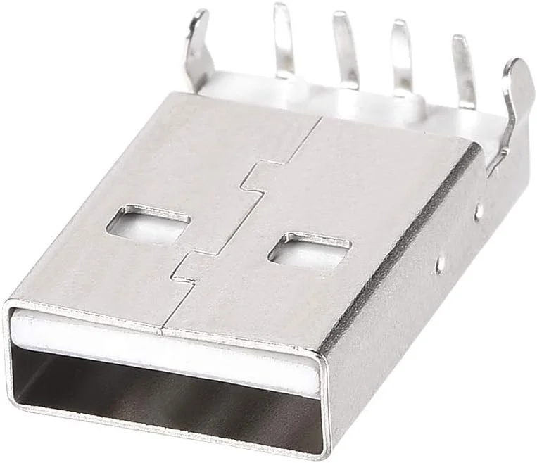 یوایکسل 10 عدد کانکتور مادگی USB 2.0 نوع A، پورت جک 4 پین DIP 90 درجه، آداپتور جایگزین تعمیر سفید