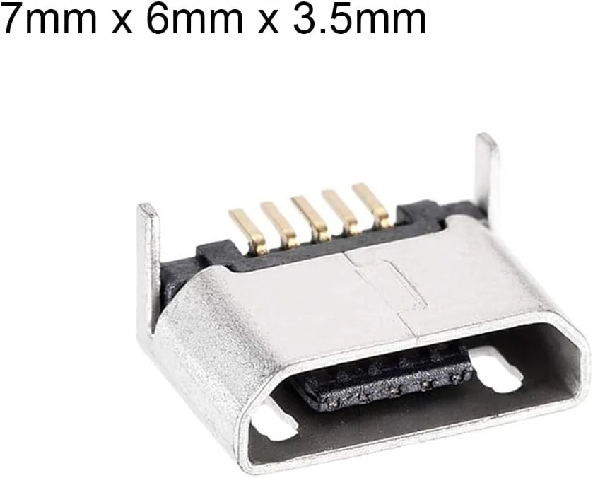 TA-VIGOR بسته 10 عددی کانکتور مادگی میکرو USB، آداپتور جایگزین پورت جک 5 پین 180 درجه برای لحیم کاری تلفن TA-VIGOR بسته 10 عددی کانکتور مادگی میکرو USB، آداپتور جایگزین پورت جک 5 پین 180 درجه برای لحیم کاری تلفن