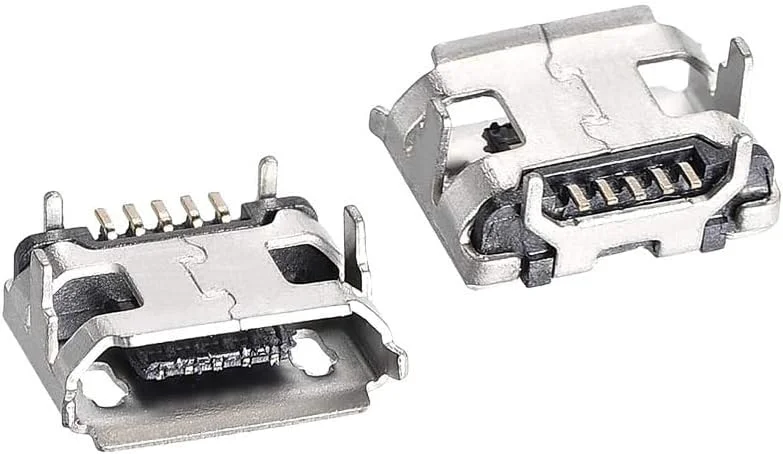 اتصال دهنده مادگی میکرو USB، 10 عددی، 5 پین، آداپتور جایگزین پورت جک 90 درجه برای تعمیرات USB گوشی موبایل