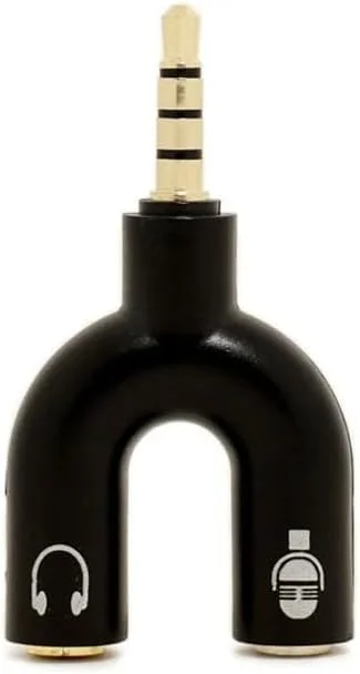 تبدیل کننده AUX استریو 3.5 میلی متری SOLDOUT، دوشاخه U شکل، آداپتور جدا کننده میکروفون و هدفون برای تلفن هوشمند، MP3، MP4