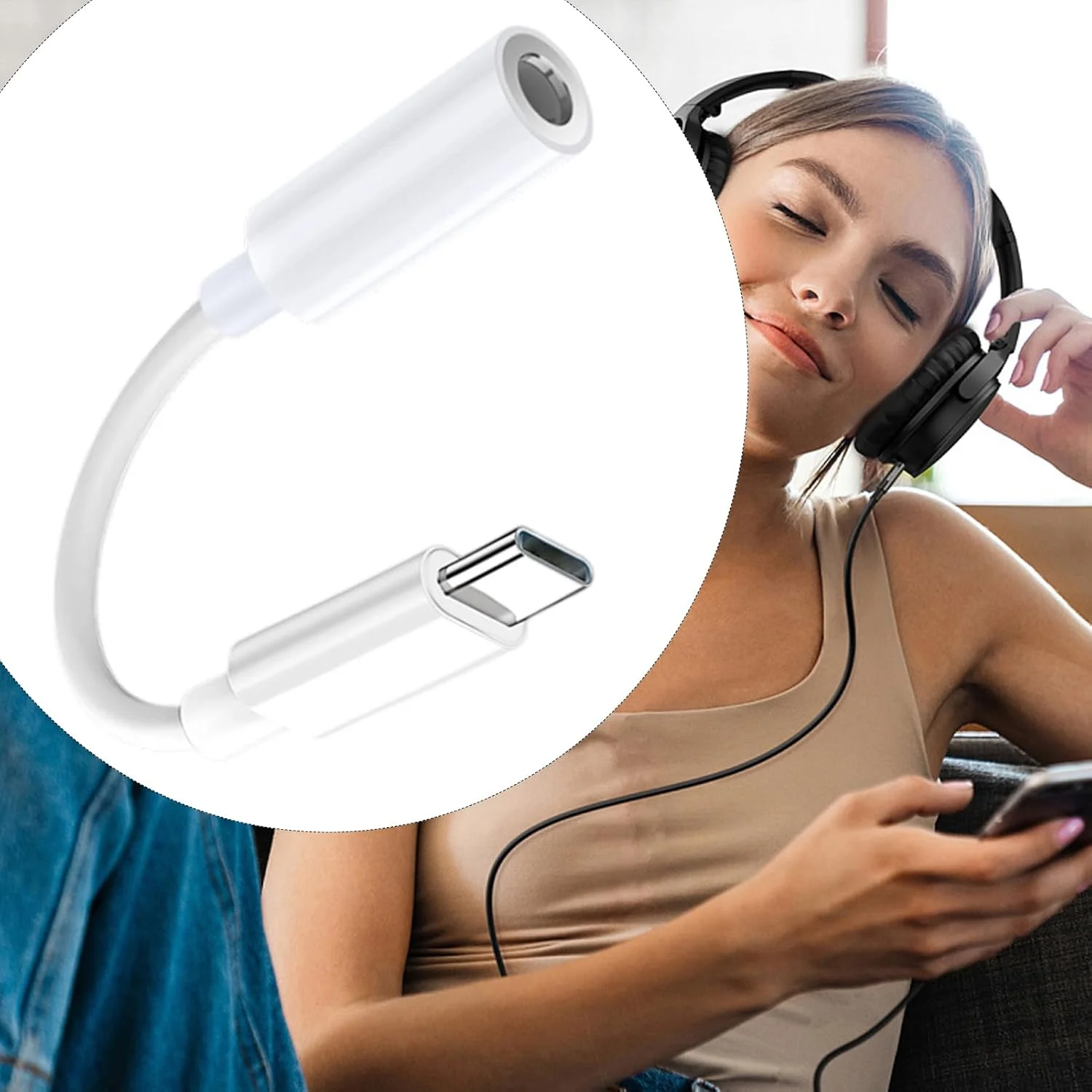 تبدیل Type C به جک صوتی، تبدیل کننده جک هدفون - اتصال 3.5 میلی متری برای تلفن هوشمند، لپ تاپ، هدست بازی، تماس های کنفرانسی، ضبط استودیو، تجهیزات دی جی