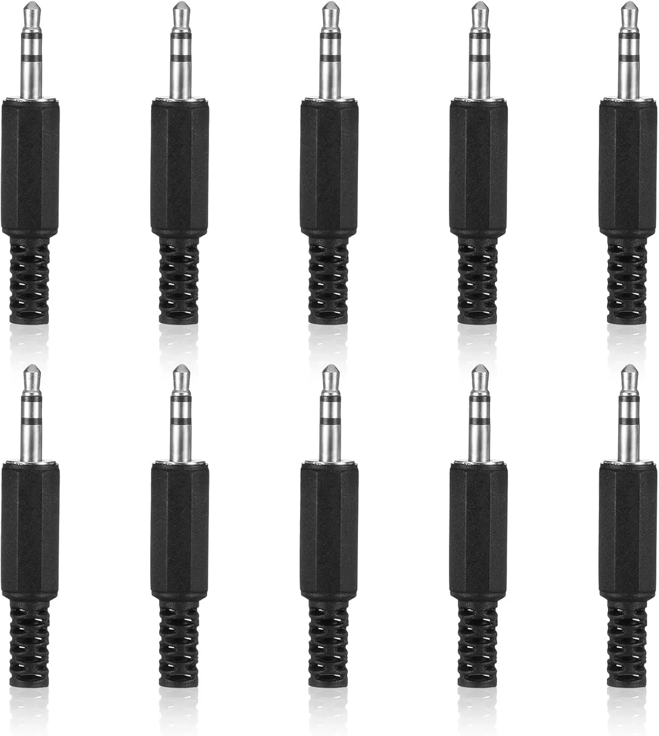 مجموعه 10 عددی فیش جایگزین 3.5 میلی متری TRS مونو نری، آداپتور جک هدفون 1/8 اینچی، فیش های استریو 3 پل نری، کانکتور کابل DIY نوع لحیم کاری برای تعمیر کابل صدا (بسته 10 عددی)