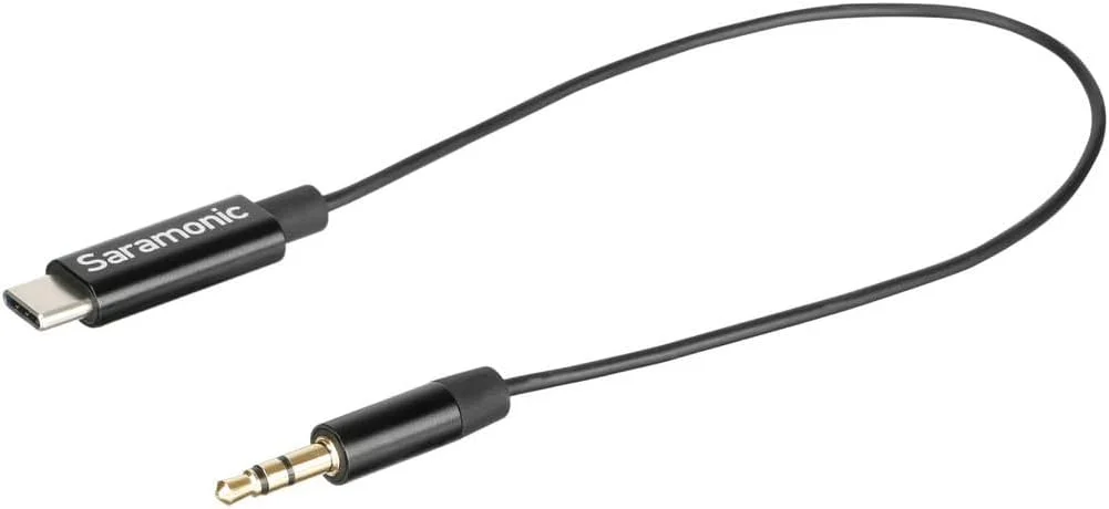 کابل آداپتور سارامونیک SR-C2001 با جک 3.5 میلی‌متری TRS نر به USB-C برای میکروفون استریو یا مونو و ضبط صدا در آیفون 15، دستگاه‌های موبایل اندروید، کامپیوتر، آیپد جدید و غیره
