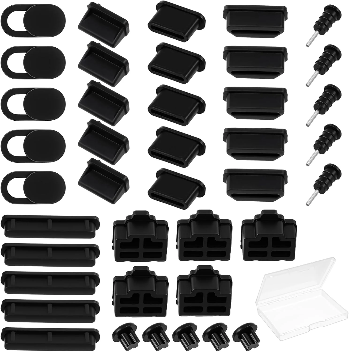 مجموعه ۴۰ عددی درپوش محافظ پورت HDMI، پوشش USB، محافظ گرد و غبار USB C، پوشش گوشی موبایل Type C، درپوش سیلیکونی برای RJ45، پورت SD، لپ تاپ، کامپیوتر، دوربین، جک هدفون و پورت صدا