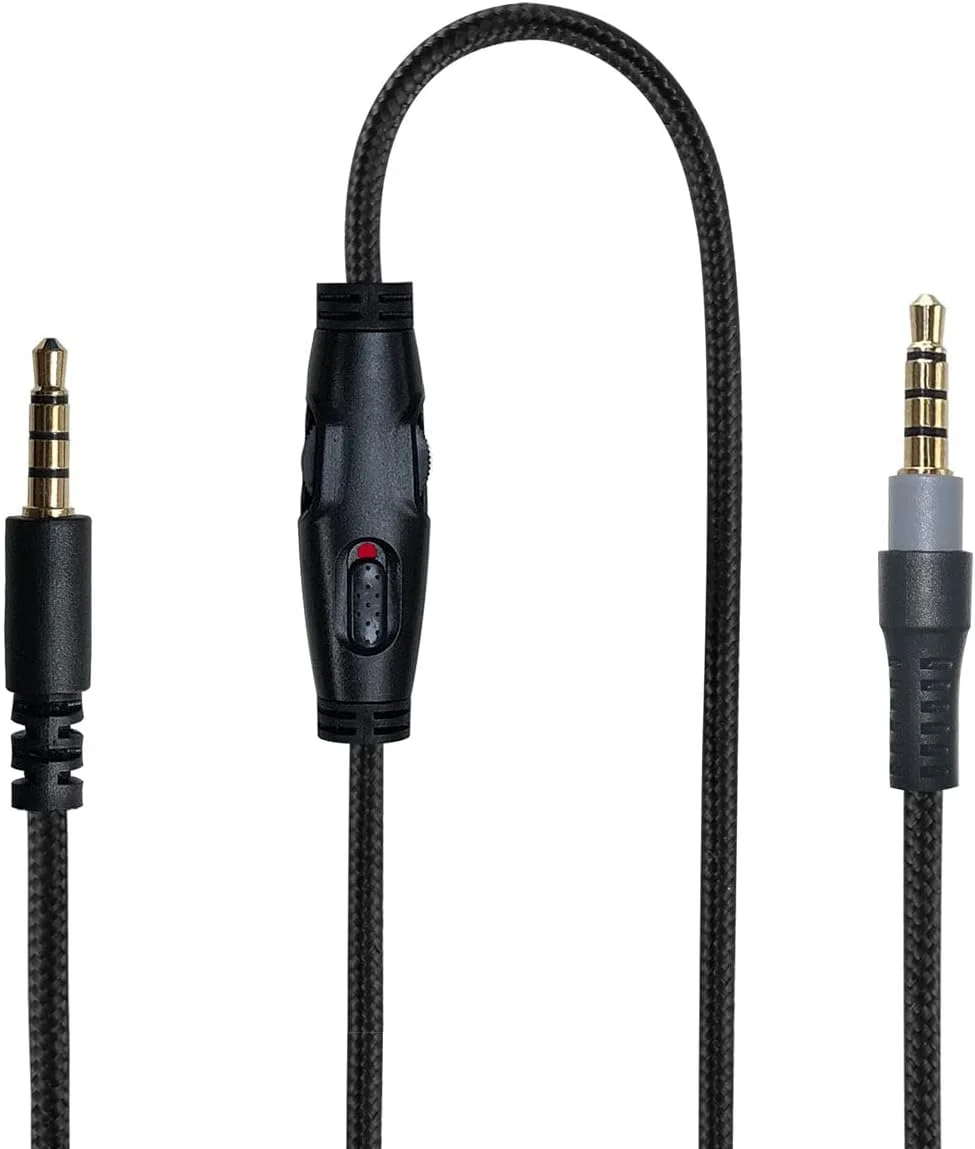 کابل جایگزین QJYTH سازگار با هدست گیمینگ Kingston Hyperx Cloud Alpha و Cloud Mix، کابل صوتی 3.5 میلی متری هدست با کنترل صدا و قطع صدا (بدون میکروفون داخلی، مشکی)