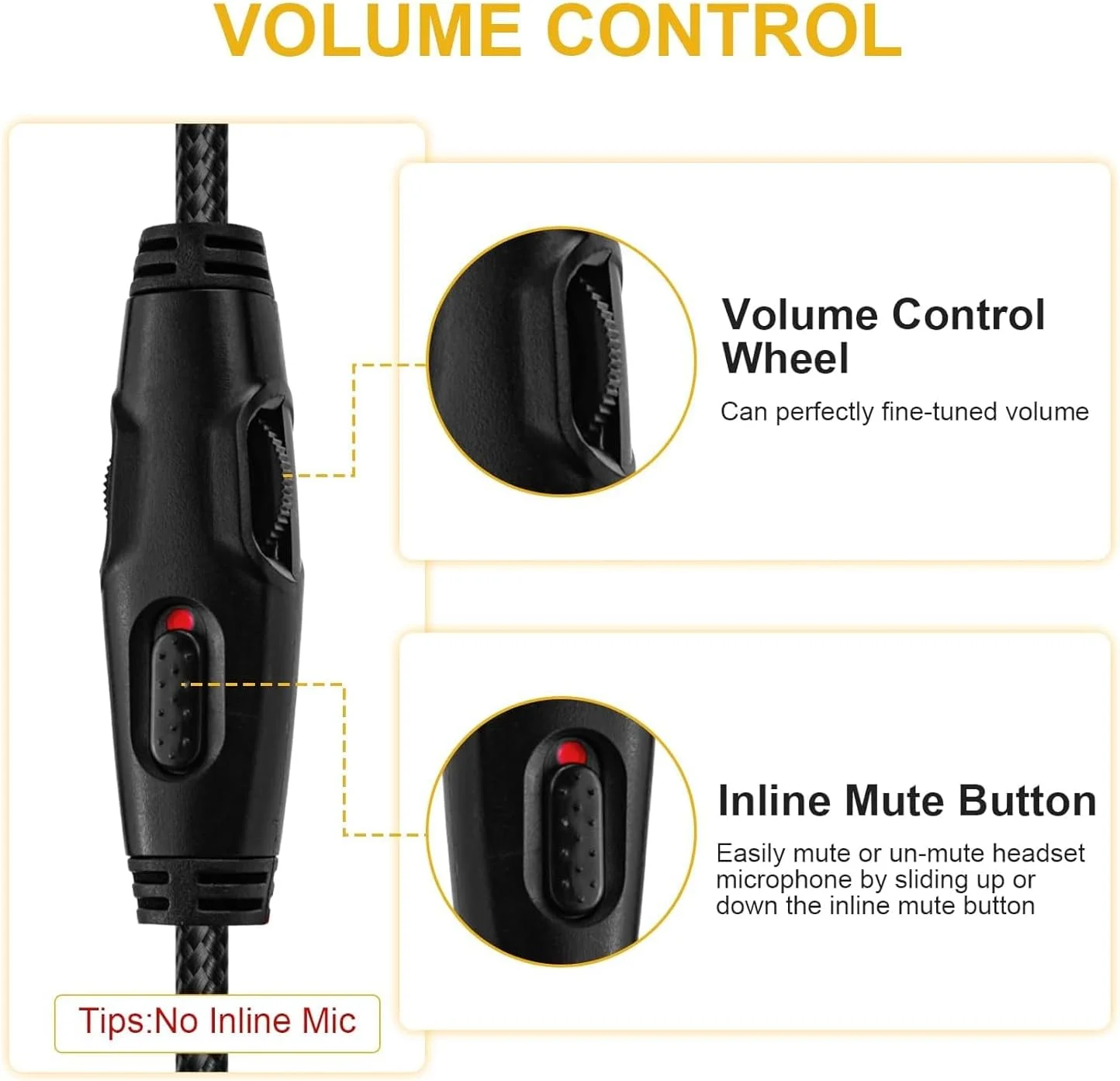 کابل صوتی AUX جایگزین 3.5 میلی‌متری، سازگار با هدست گیمینگ هایپر کلود و هایپر کلود آلفا، کابل صوتی نر به نر با کنترل صدا و قطع/وصل صدا (2 متر، بدون میکروفون)