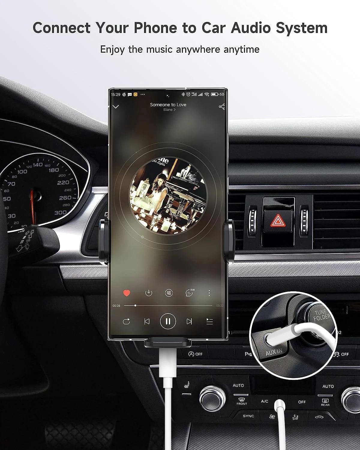 کابل USB-C به جک AUX برای گوشی موبایل، کابل USB-C به جک 3.5 میلی‌متری برای آیفون 15 پرو مکس/15 پلاس، سامسونگ گلکسی S23/S22/S21 اولترا، هواوی P40/Mate40، شیائومی، هدفون، استریو خانگی/ماشین