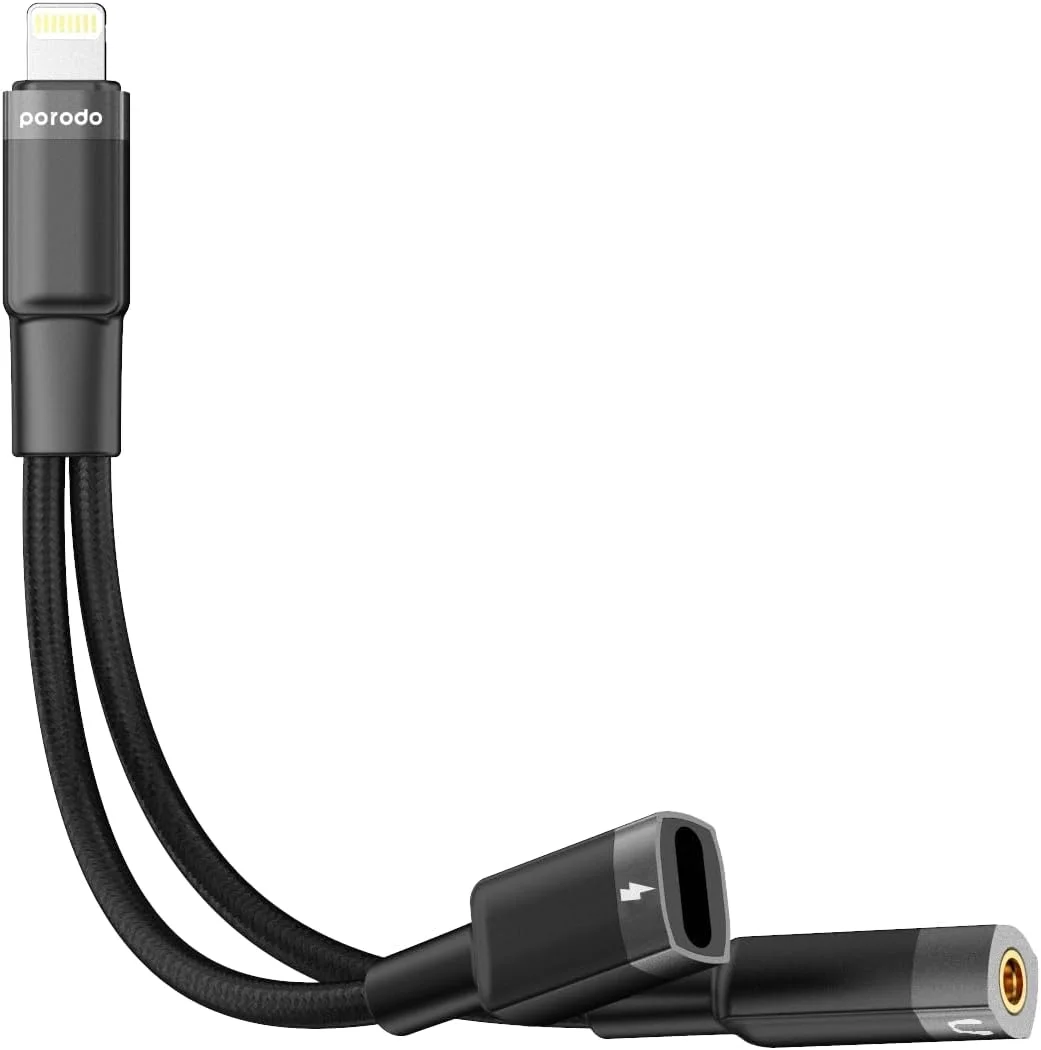 تبدیل لایتنینگ به لایتنینگ + جک 3.5 میلی‌متری هدفون و شارژ 2 در 1 پرودو