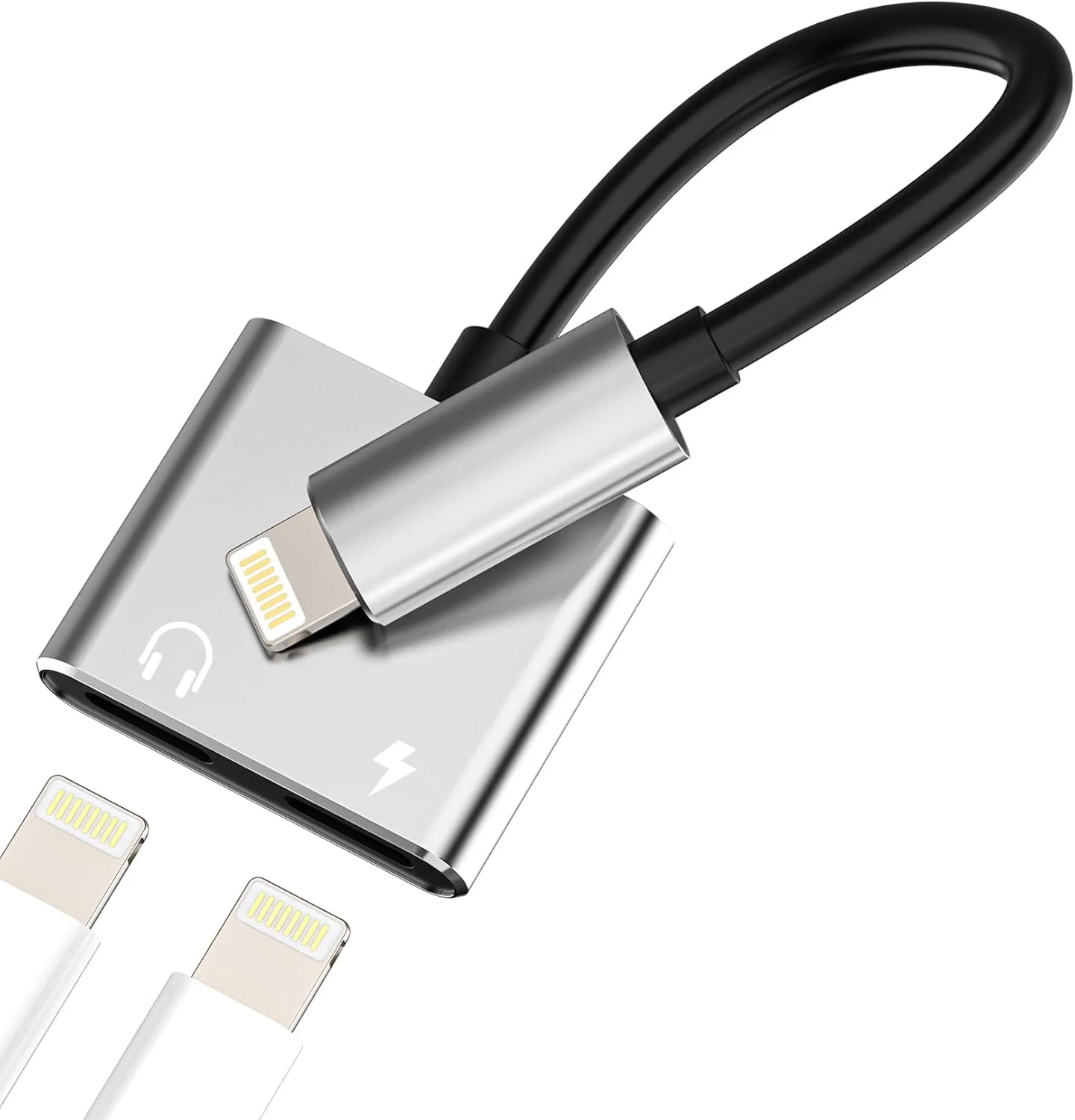 آداپتور هدفون لایتنینگ دوگانه و شارژ (2 در 1) کابل صوتی AUX جداکننده جک برای تلفن همراه دارای گواهی MFI اپل کابل جداکننده شارژ هدفون برای آیپد آیفون 14