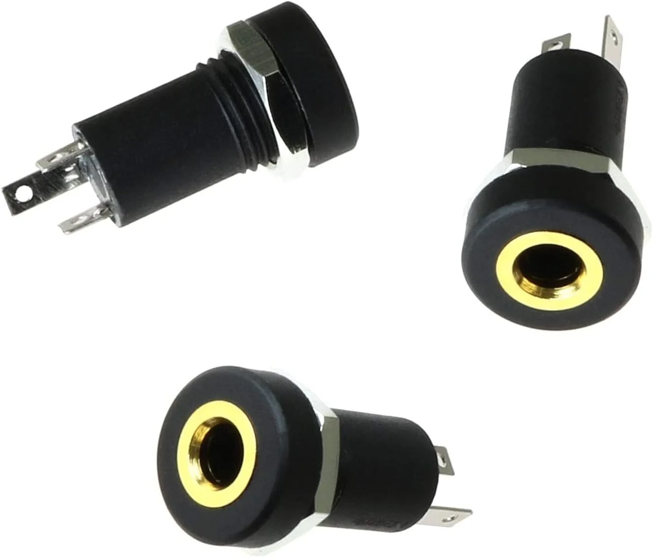 جک پنلی استریو 3.5 میلی‌متری، 3 عدد کانکتور مادگی استریو 3.5 میلی‌متری 1/8 اینچی مینی برای نصب روی پنل