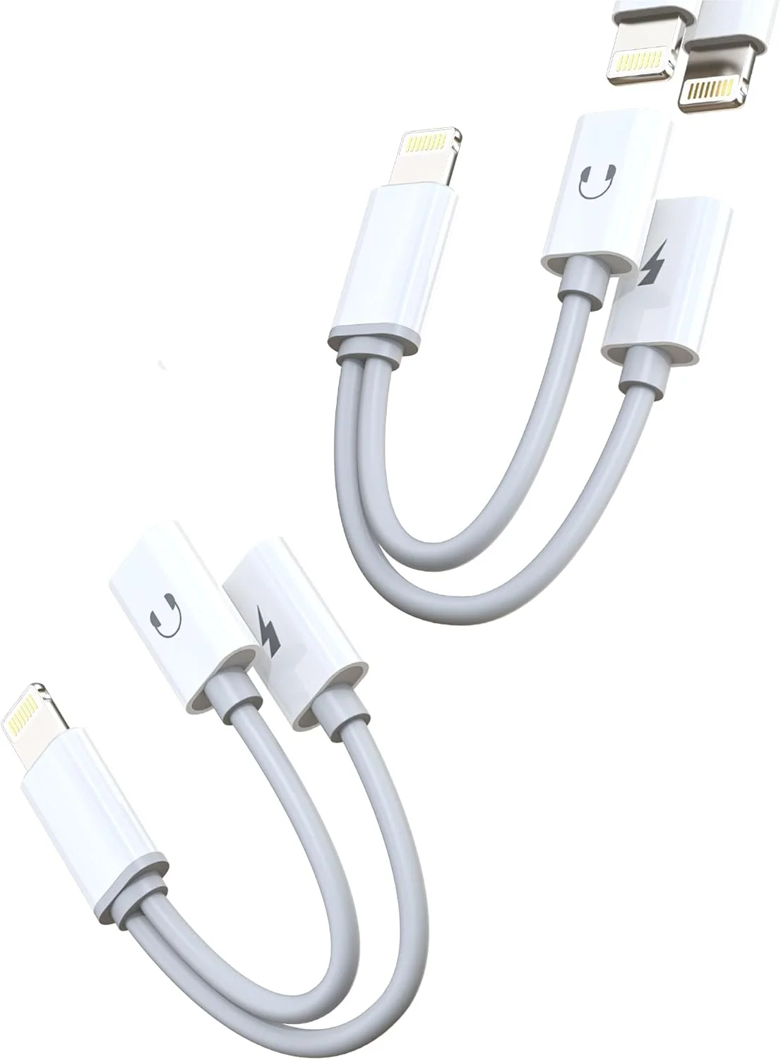 تبدیل لایتنینگ 2 در 1 (بسته 2 عددی) برای آیفون 11، 12، 13، 14 پرو به کابل شارژر هدفون، جک صوتی AUX دوتایی برای اتصال اپل، برای هدست آیپد، لوازم جانبی خودرو، اسپلیتر موسیقی