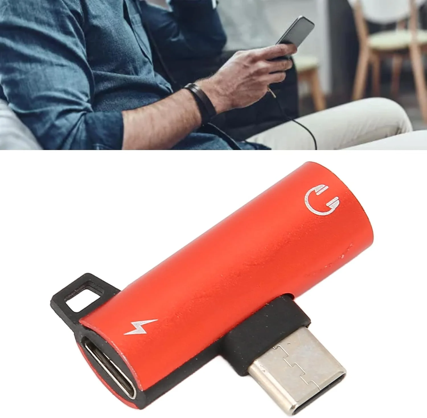 کابل تبدیل USB-C به AUX 3.5 میلی‌متری 2 در 1، آداپتور جک هدفون Type-C به 3.5 میلی‌متری، درگاه شارژ Type-C به 3.5 میلی‌متری، مبدل مینی قابل حمل هدفون برای اکثر تلفن‌ها با درگاه Type-C
