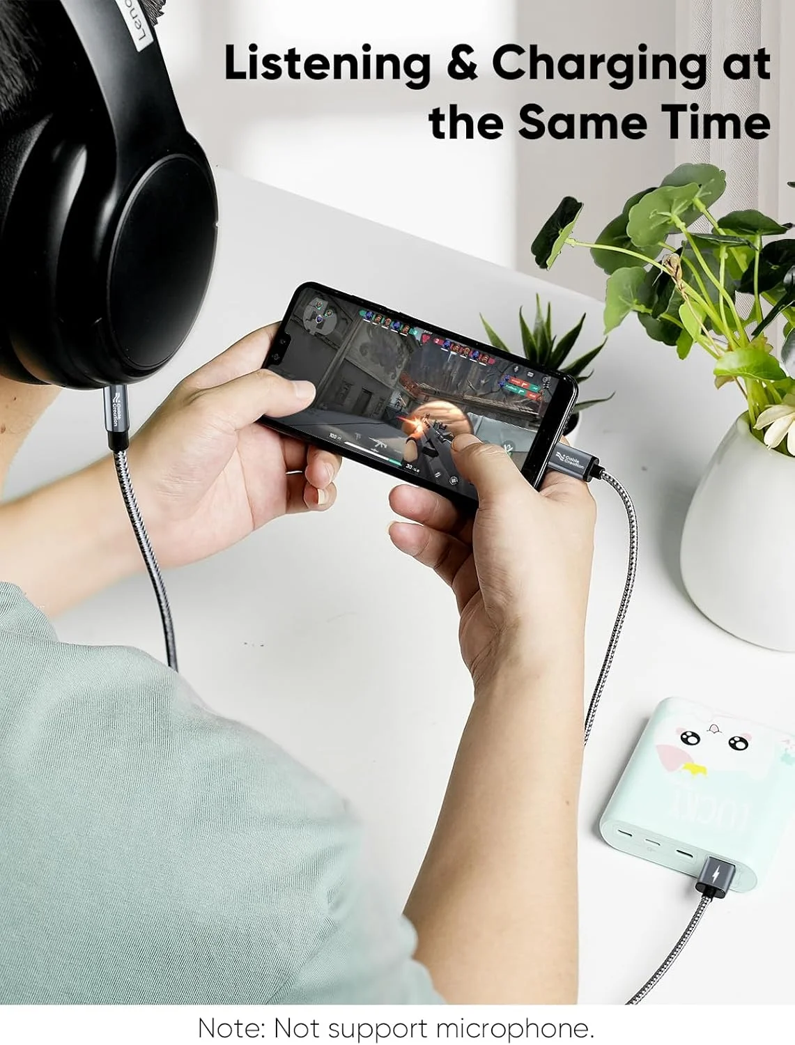 کابل صوتی USB C به 3.5 میلی‌متری KASTWAVE با کابل شارژ USB، کابل کمکی خودرو، Type C به جک هدفون استریو خودرو با شارژ PD 18W برای 15 Pro Max Plus، Galaxy S24/S23/S22+، Pixel 8/7/6