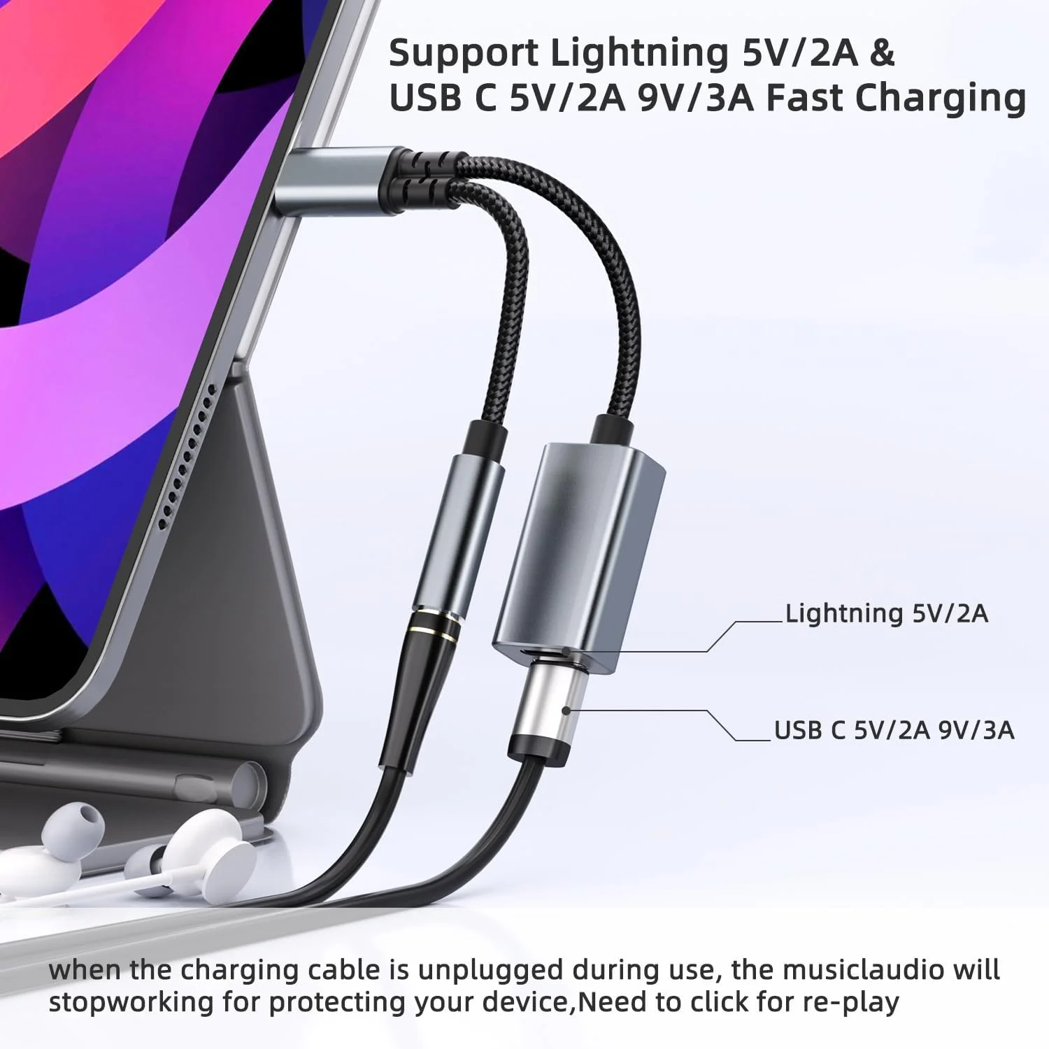 تبدیل USB-C به جک 3.5 میلی‌متری صدا KASTWAVE با شارژر، اسپلیتر صدای جک هدفون USB-C 3 در 1 با آداپتور شارژ سریع PD سازگار با Galaxy S24 Ultra/S23/S22/S21، Google Pixel 8/7/6