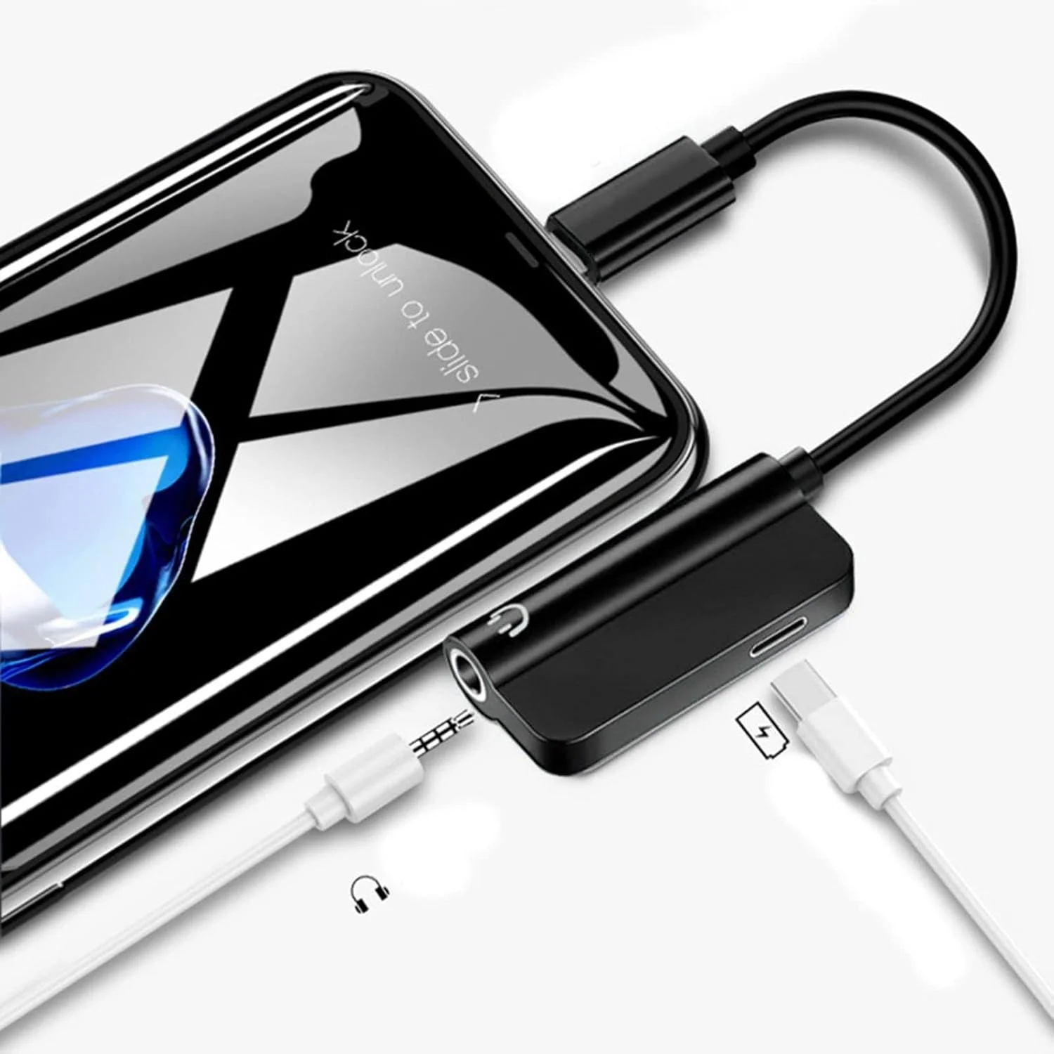 تبدیل USB-C به جک 3.5 میلیمتری هدفون و شارژر، کابل آداپتور USB-C به AUX (مشکی، تک سایز) 2 عددی تبدیل USB-C به جک 3.5 میلیمتری هدفون و شارژر، کابل آداپتور USB-C به AUX (مشکی، تک سایز) 2 عددی