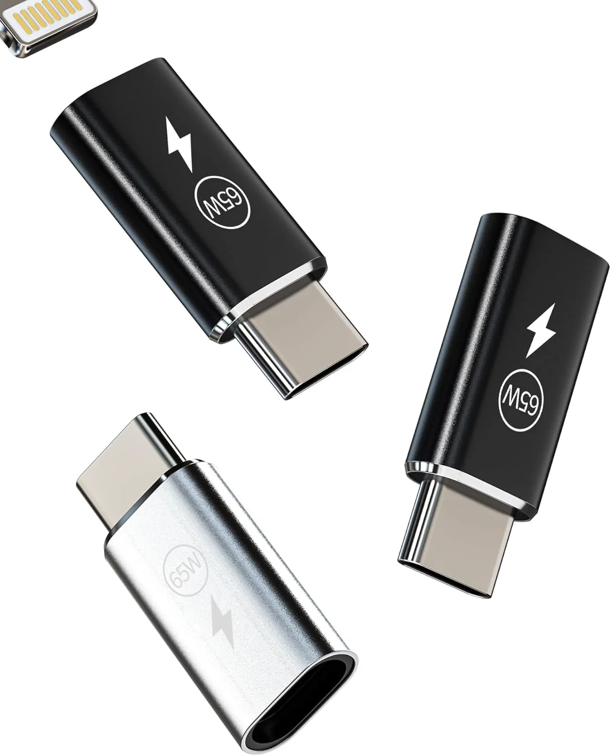 کابل شارژ سریع USB C برای آیفون 15 (بسته 3 عددی) 65W لایتنینگ مادگی به Type-C نری، کانکتور اندروید برای Apple 15Pro Max Plus iPad Pro برای تبدیل تبلت سامسونگ