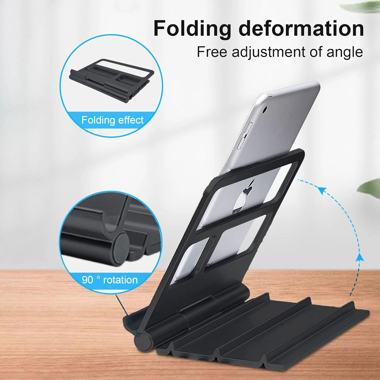 پایه تبلت تاشو قابل تنظیم، نگهدارنده تبلت جهانی ABS ممتاز با پایه ضد لغزش سیلیکونی، سازگار با آیپد، سامسونگ، هواوی، لنوو و غیره