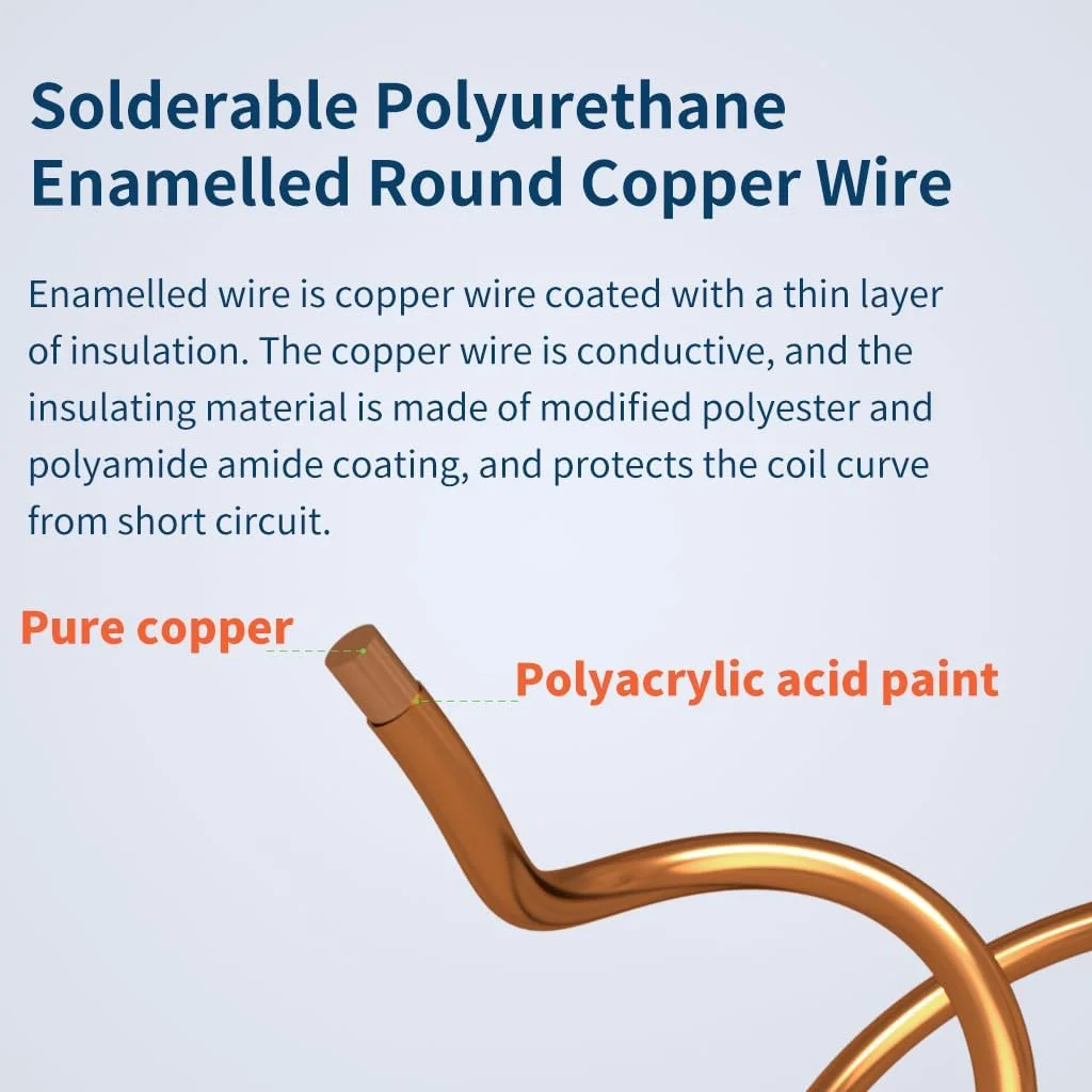 سیم لاکی BNTECHGO سایز 30 AWG - سیم مسی روکش دار - سیم پیچی لاکی روکش دار - 113 گرم - قطر 0.25 میلی متر، یک حلقه، رنگ طبیعی، تحمل دمای 155 درجه سانتیگراد، مناسب برای ترانسفورماتورها و القاگرها سیم لاکی BNTECHGO سایز 30 AWG - سیم مسی روکش دار - سیم پیچی لاکی روکش دار - 113 گرم - قطر 0.25 میلی متر، یک حلقه، رنگ طبیعی، تحمل دمای 155 درجه سانتیگراد، مناسب برای ترانسفورماتورها و القاگرها