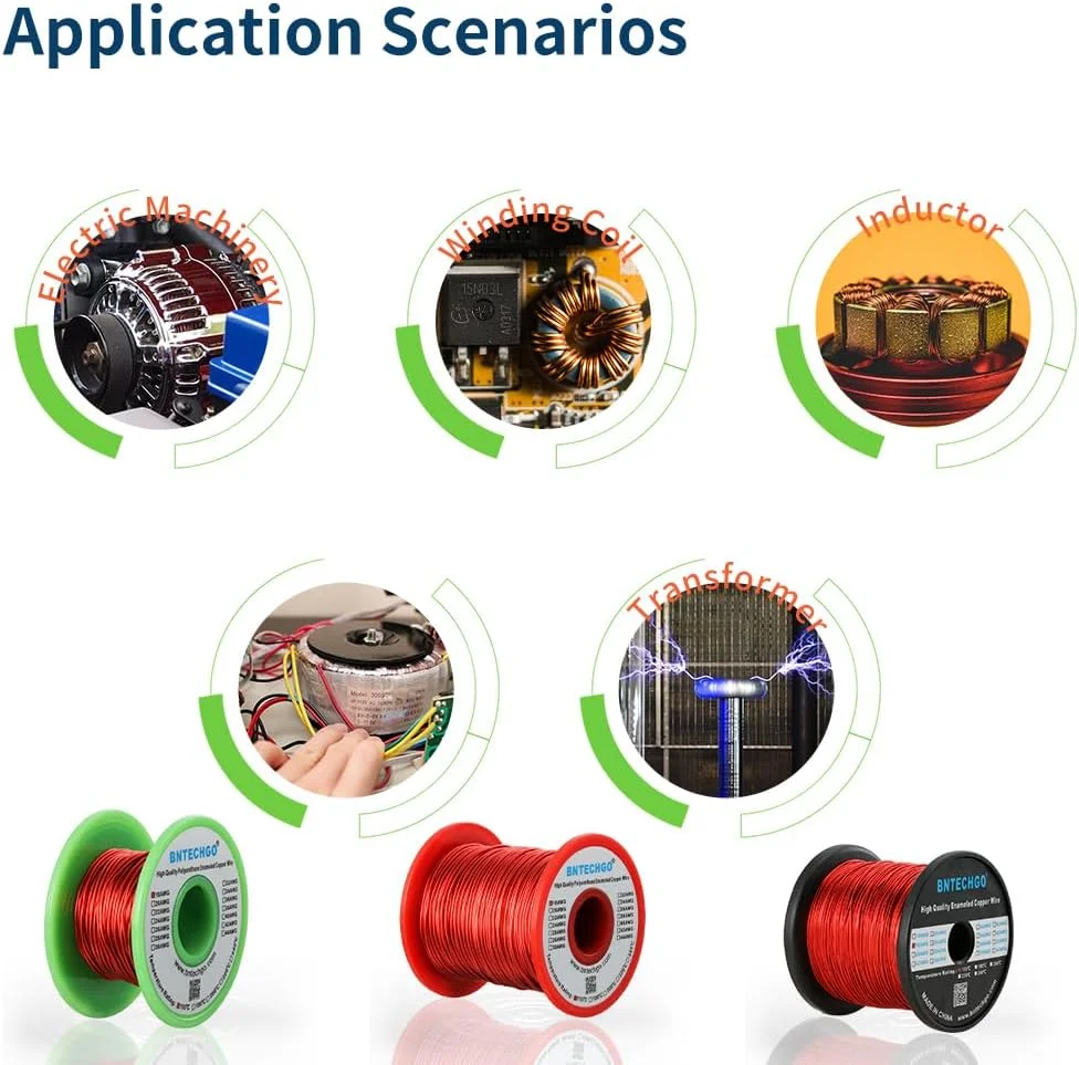سیم لاکی BNTECHGO سایز 28 AWG - سیم مسی روکش دار - سیم پیچی لاکی با روکش، تحمل دمای 155℃، مناسب برای ترانسفورماتورها و القاگرها، 2 اونس ECW28AWG0125LB سیم لاکی BNTECHGO سایز 28 AWG - سیم مسی روکش دار - سیم پیچی لاکی با روکش، تحمل دمای 155℃، مناسب برای ترانسفورماتورها و القاگرها، 2 اونس ECW28AWG0125LB