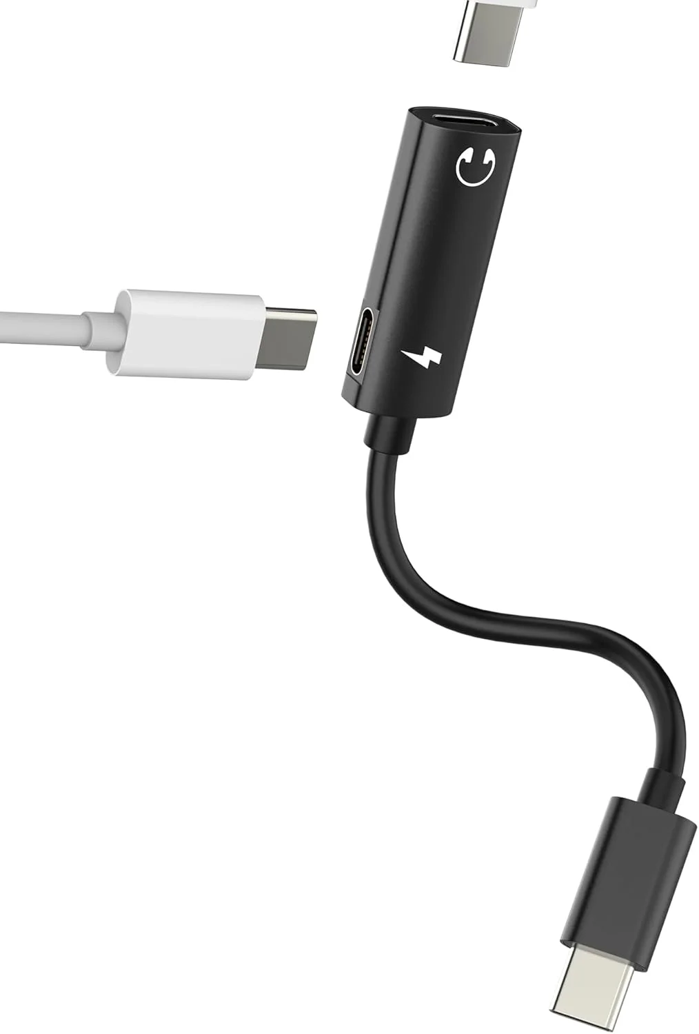تبدیل دوگانه USB-C برای آیفون 16 15 پرو مکس، آداپتور هدفون (2 در 1)، کابل شارژ سریع دوگانه به دانگل صوتی، کابل AUX شارژ برای هدست چند پورت خودرو اپل، سازگار با آیپد، سازگار با سامسونگ