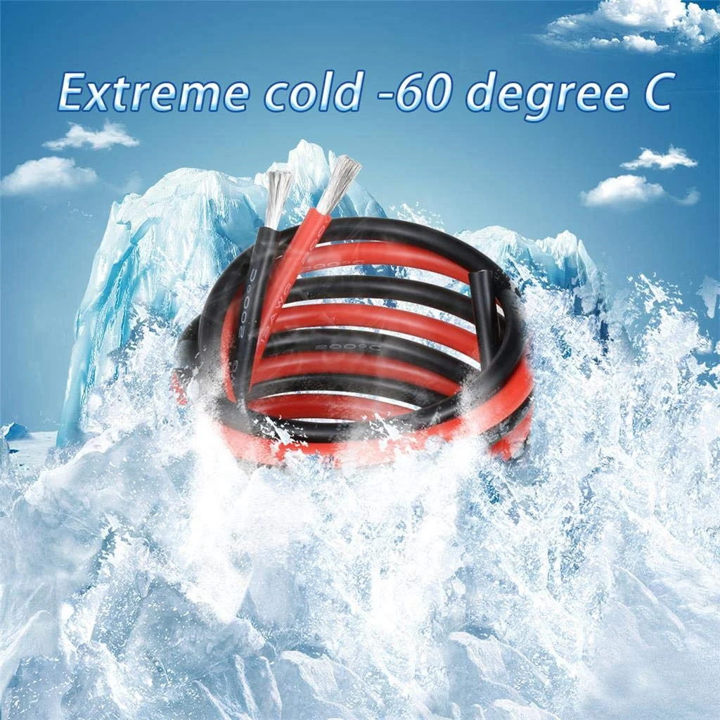 سیم سیلیکونی انعطاف پذیر BNTECHGO گیج 12، 3 متر قرمز و 3 متر مشکی، 200 درجه سانتیگراد، 600 ولت، سیم مسی قلع اندود سیم سیلیکونی انعطاف پذیر BNTECHGO گیج 12، 3 متر قرمز و 3 متر مشکی، 200 درجه سانتیگراد، 600 ولت، سیم مسی قلع اندود