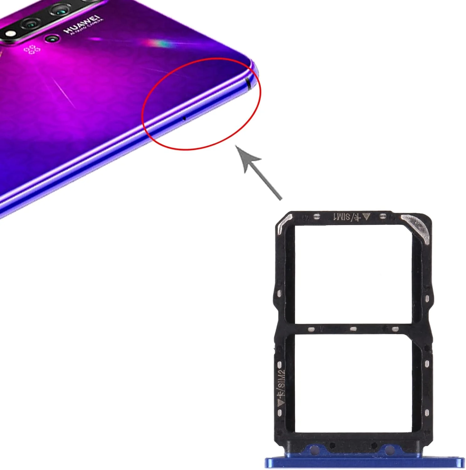 کابل فلت گوشی موبایل خشاب سیم کارت + خشاب سیم کارت برای هوآوی نوا 5T کابل فلت گوشی موبایل خشاب سیم کارت + خشاب سیم کارت برای هوآوی نوا 5T