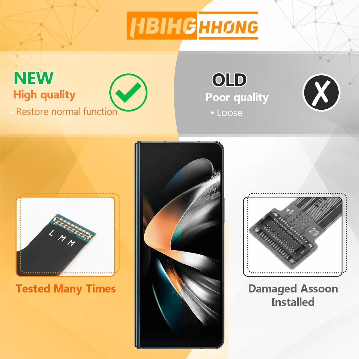 کابل فلت اتصال مادربرد گوشی سامسونگ گلکسی زد فولد 4 5G، جایگزین کابل فلت مادربرد محور چرخش LCD برای مدل‌های F936B/F936U/F936W/F9360/F936N به همراه ابزار تعمیر