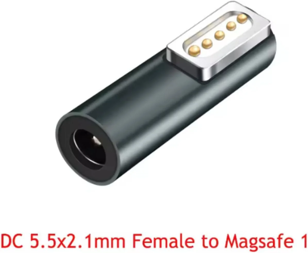 آداپتور مغناطیسی Type C به DC 5521 PD مدل SKEIDO، مناسب برای Magsafe1 و Magsafe 2 MacBook Pro، شارژ سریع 5 آمپر، تبدیل کننده پلاگین مغناطیسی USB C مادگی (DC5521 به Magsafe 1)