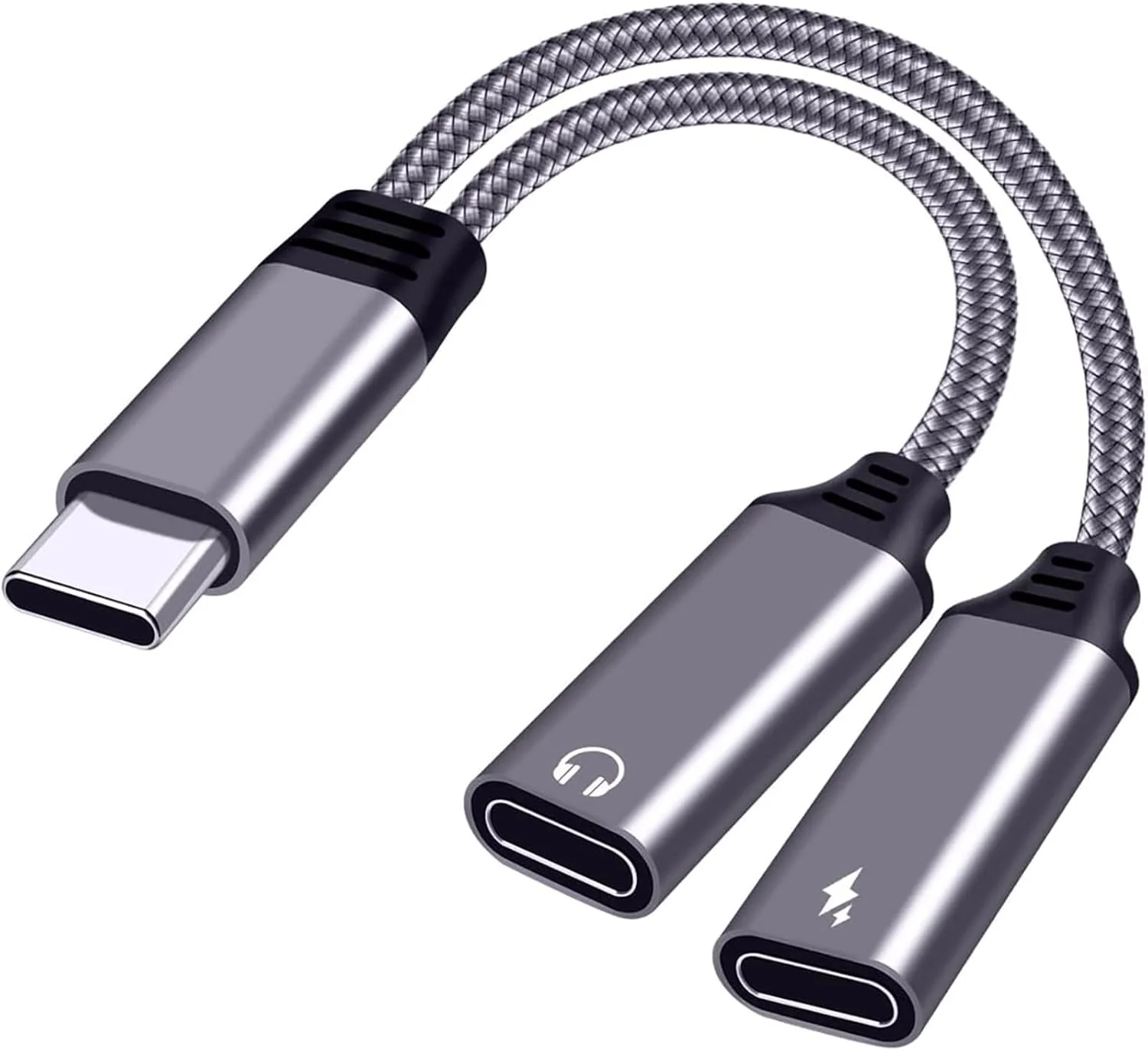 تبدیل USB-C به دو پورت USB-C صدا، آداپتور شارژر PD 27W با پشتیبانی از مکالمه و پخش موسیقی برای Pixel 4 3 XL, Galaxy S21 S20+ S20 Note 20 10, Xperia (عدم سازگاری با Moto &Oneplus)