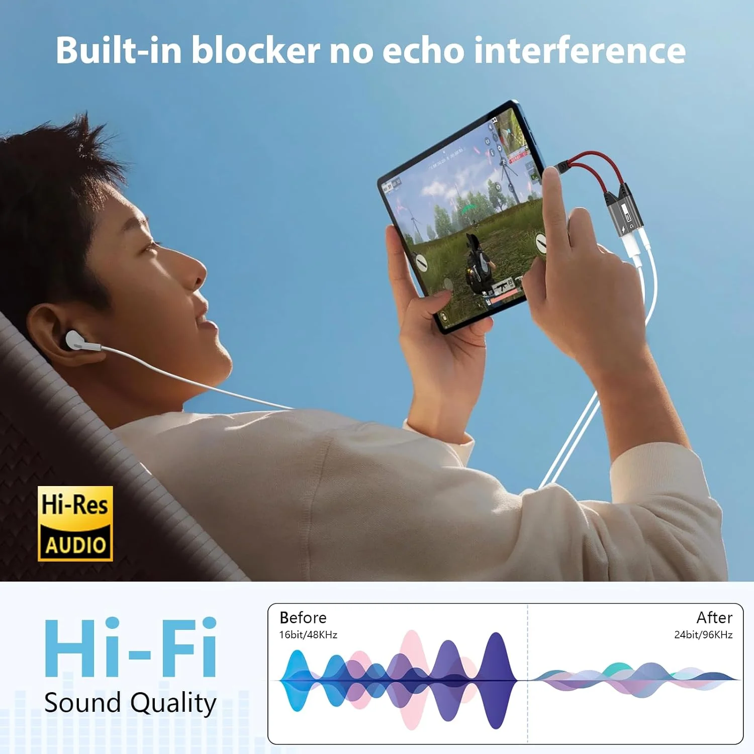 آداپتور USB C به هدفون 3.5 میلی متری و شارژر Opluz، کابل دانگل صوتی 2 در 1 Type C به Aux با دانگل شارژ سریع PD 60W، سازگار با آیفون، گلکسی، ال جی، شیائومی