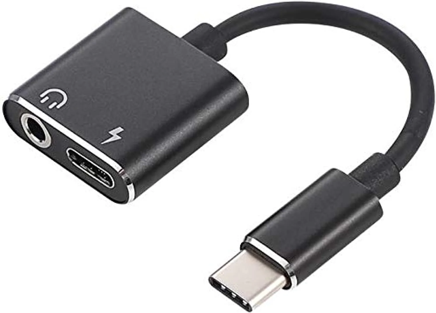 آداپتور USB نوع C به جک 3.5 میلی متری صدا، شارژر و موسیقی - مشکی