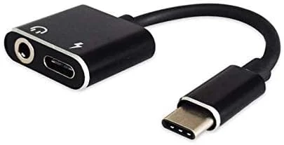 آداپتور USB نوع C به جک 3.5 میلی متری صدا، شارژر و موسیقی - مشکی