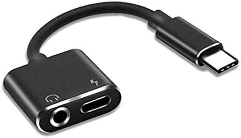 آداپتور USB نوع C به جک 3.5 میلی متری صدا، شارژر و موسیقی - مشکی