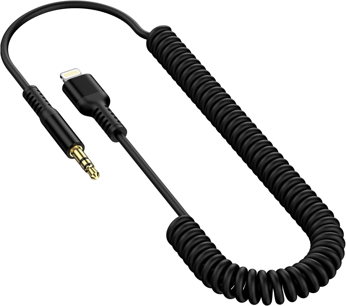 کابل آیفون Aux، کابل فنری لایتنینگ به 3.5 میلی‌متری Aux صوتی نر برای آیفون 14 پرو مکس 13 12 11 XS XR 8 پلاس، کابل کمکی اپل Mfi دارای گواهی Ox برای استریو خانگی ماشین بلندگو هدفون