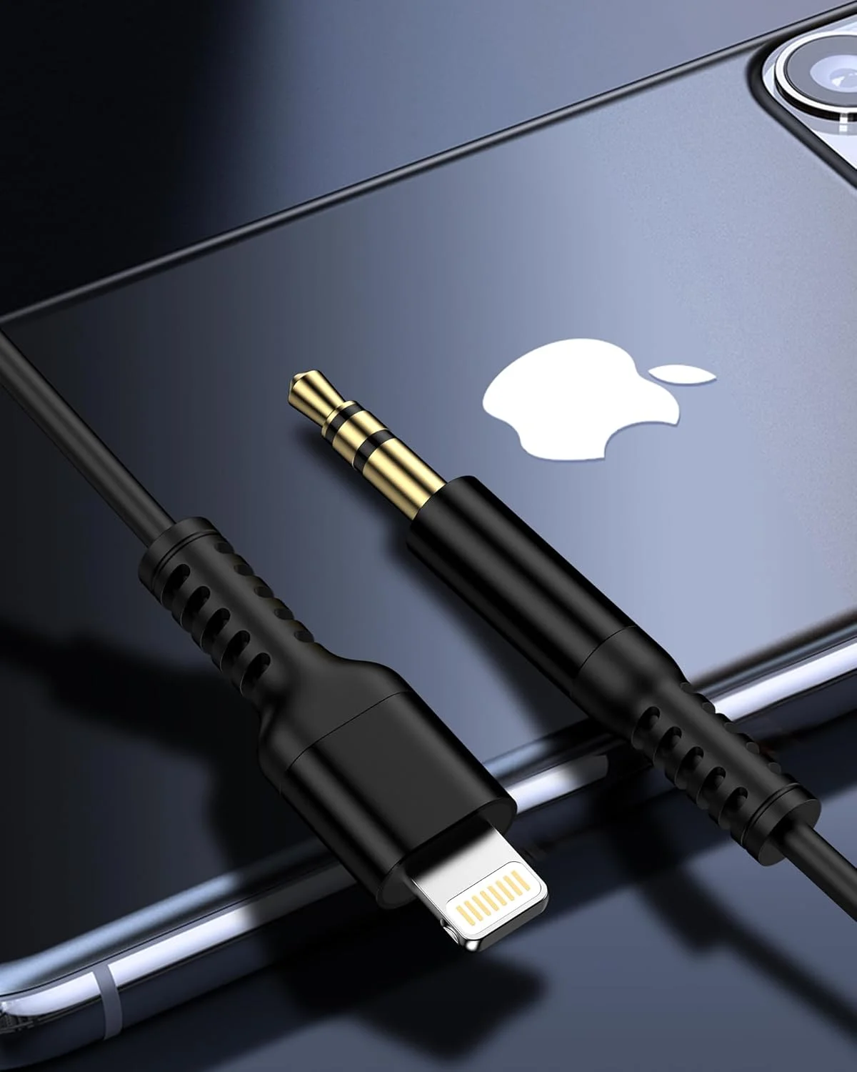 کابل آیفون Aux، کابل فنری لایتنینگ به 3.5 میلی‌متری Aux صوتی نر برای آیفون 14 پرو مکس 13 12 11 XS XR 8 پلاس، کابل کمکی اپل Mfi دارای گواهی Ox برای استریو خانگی ماشین بلندگو هدفون