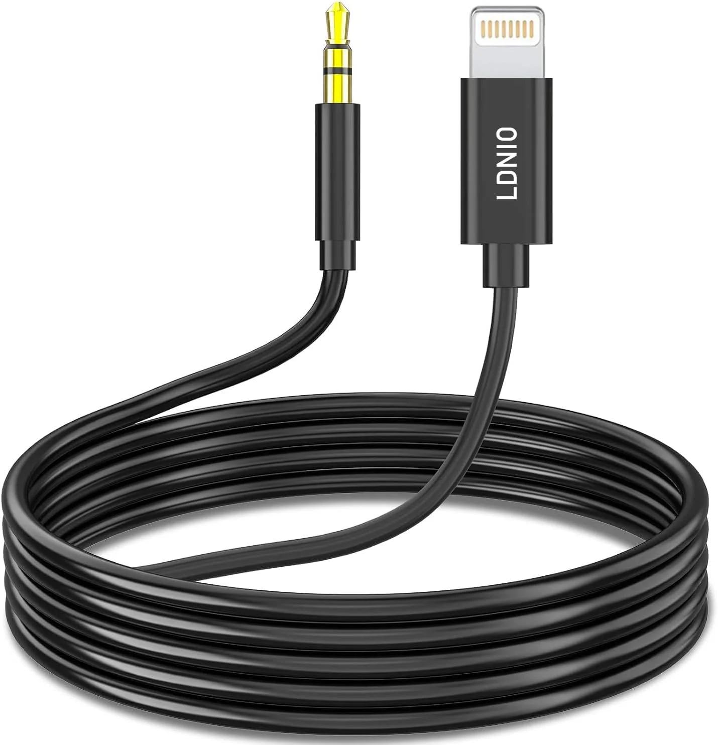 کابل AUX سازگار با آیفون LDNIO [1 متر] – آداپتور صوتی 3.5 میلی متری برای خودرو، هدفون، بلندگو – سازگار با آیفون 14/13/12/11/X/8/7 – پشتیبانی از iOS