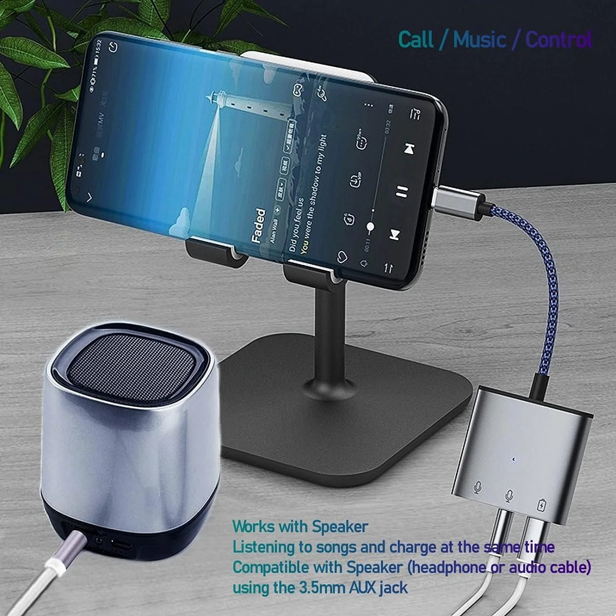 آداپتور USB C به جک هدفون 3.5 میلی‌متری و USB C کاست‌ویو، با شارژ PD 60 واتی، اسپلیتر هدفون 3 در 1 صدا در حین شارژ سازگار با سامسونگ، آیپد پرو، گوگل پیکسل، اچ‌تی‌سی، هواوی و غیره