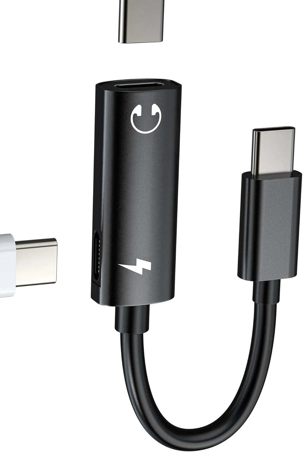 آداپتور USB C (2 در 1) تبدیل کننده Type-C شارژر هدفون، دانگل جک صوتی AUX DAC سازگار با آیفون 16، 15 پرو مکس، سازگار با سامسونگ، آیپد، آداپتور اتصال برای درگاه کابل شارژ اپل، تبدیل کننده تبلت