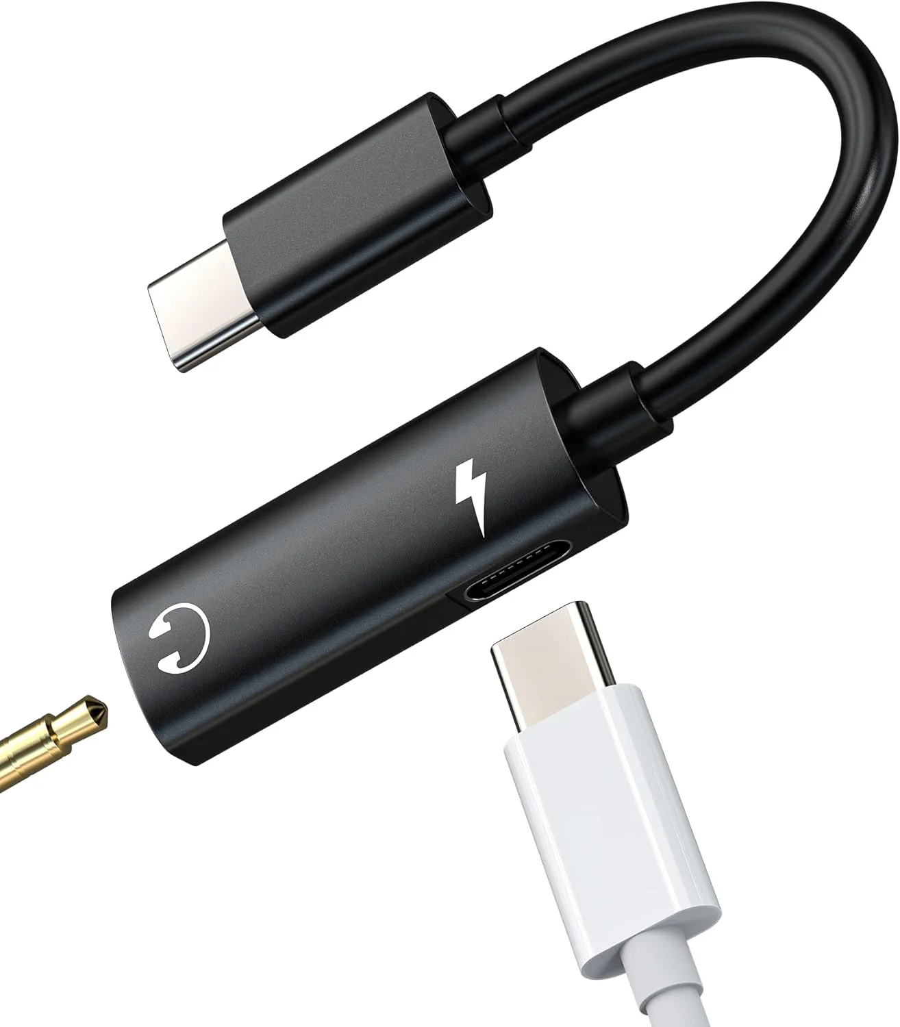 تبدیل USB-C به جک هدفون 3.5 میلی‌متری (2 در 1) کابل صدا AUX، اسپلیتر شارژر Type-C سازگار با آیفون 16 و 15 پرو مکس، سامسونگ، آیپد، تبلت، اندروید، کانکتور شارژ