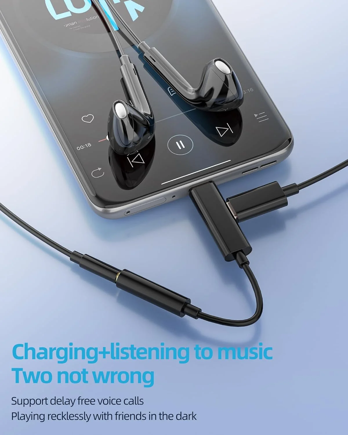 تبدیل USB-C به جک صوتی AUX، کابل شارژر 2 در 1 Type-C، اسپلیتر هدفون 3.5 میلی‌متری برای آیفون 16 15 پرو مکس سازگار با Samsung Galaxy S23 S24 برای آیپد، دانگل هدفون، لوازم جانبی مبدل اندروید